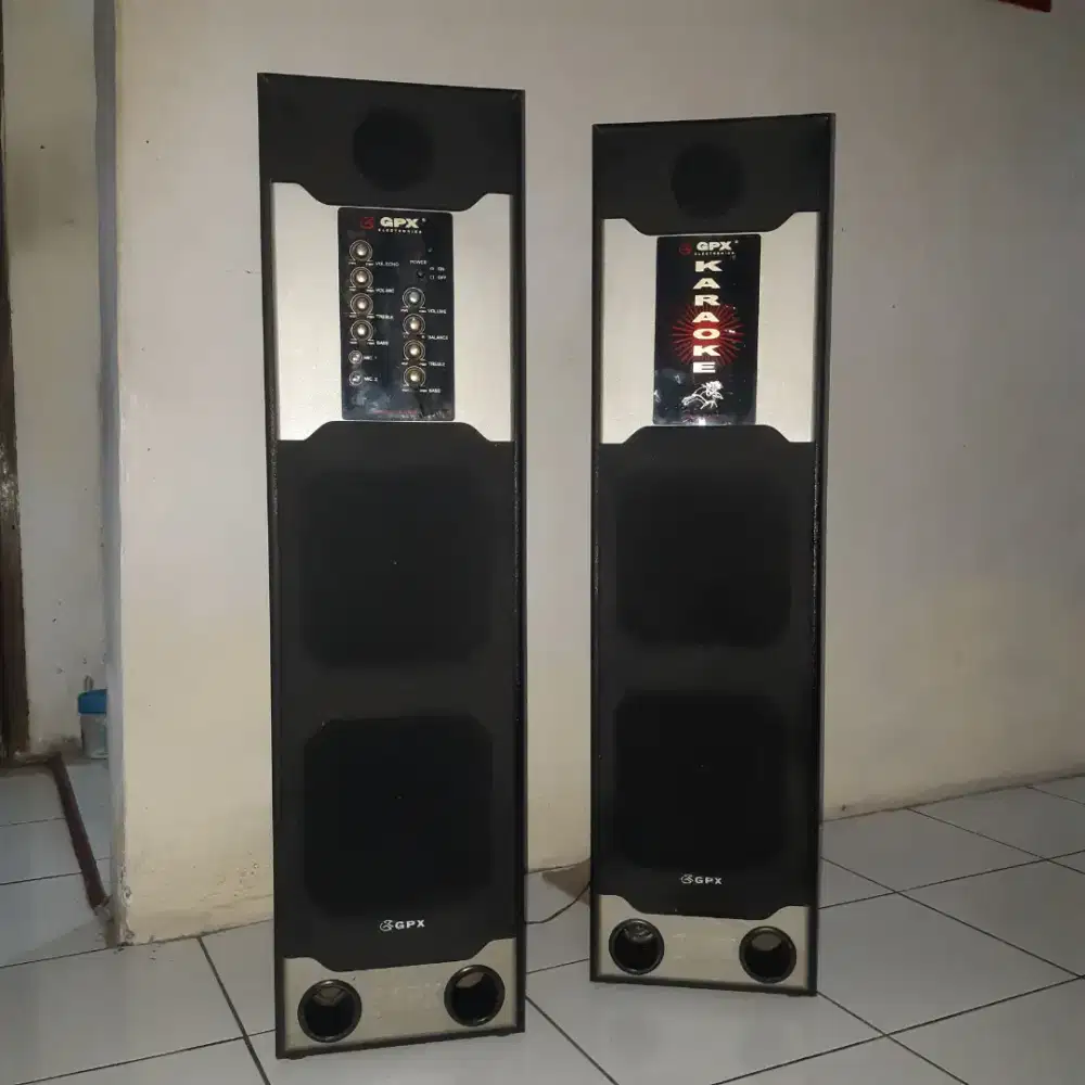 Dijual speaker aktif karaoke GPX 8 bluetooth, tinggi 1 mtr, harga NET