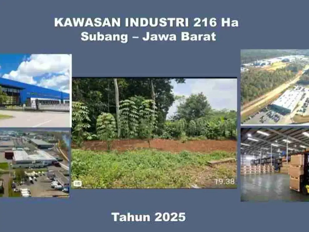 Dijual Tanah Zona Industri 206 Ha Subang Dekat Exit Tol Kalijati
