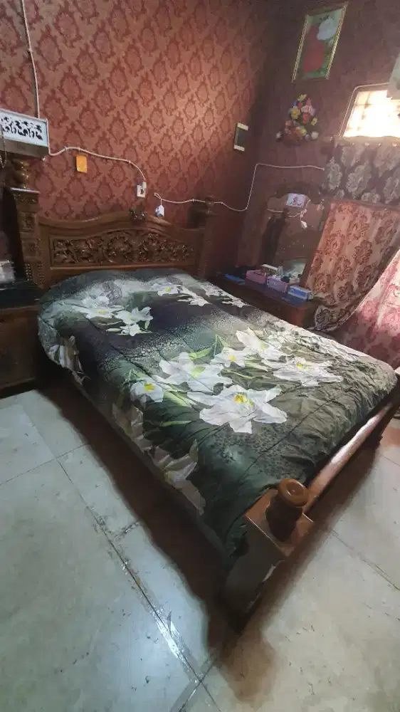 Tempat Tidur Full Set Katlyu Jati Murah
