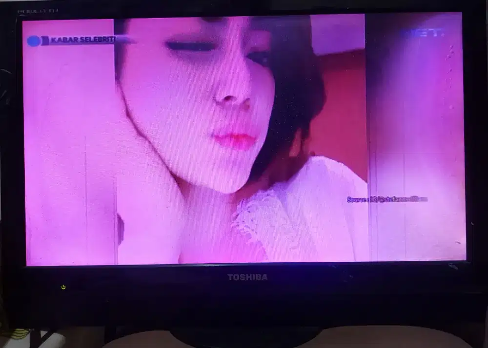 TV LED TOSHIBA 19 HDMI Hitam Minus Garis