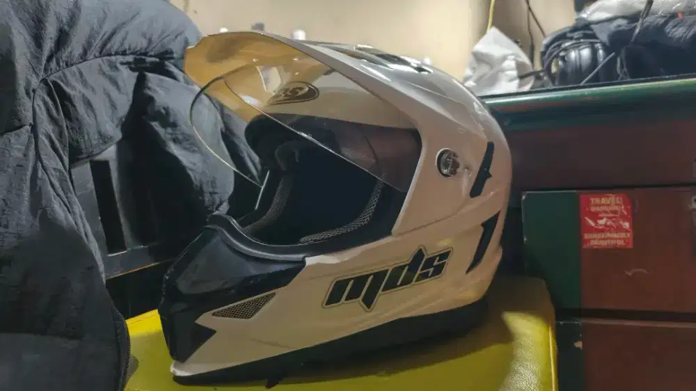 Helm MDS Supermoto, Full Face, White