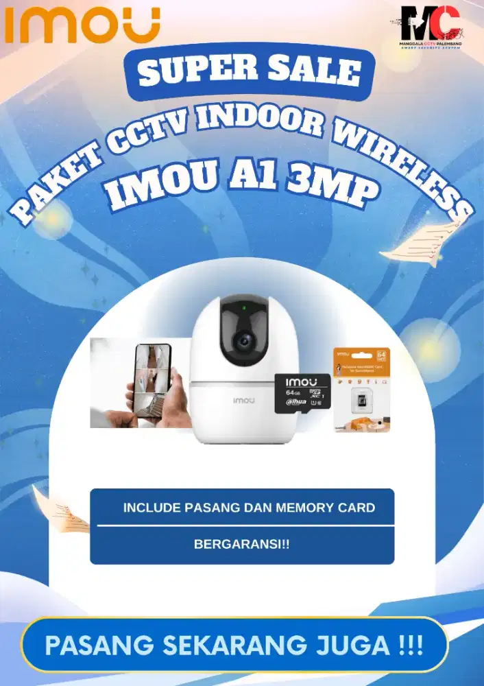 Paket CCTV imou indoor wireless 3mp komplit pemasangan dan bergaransi