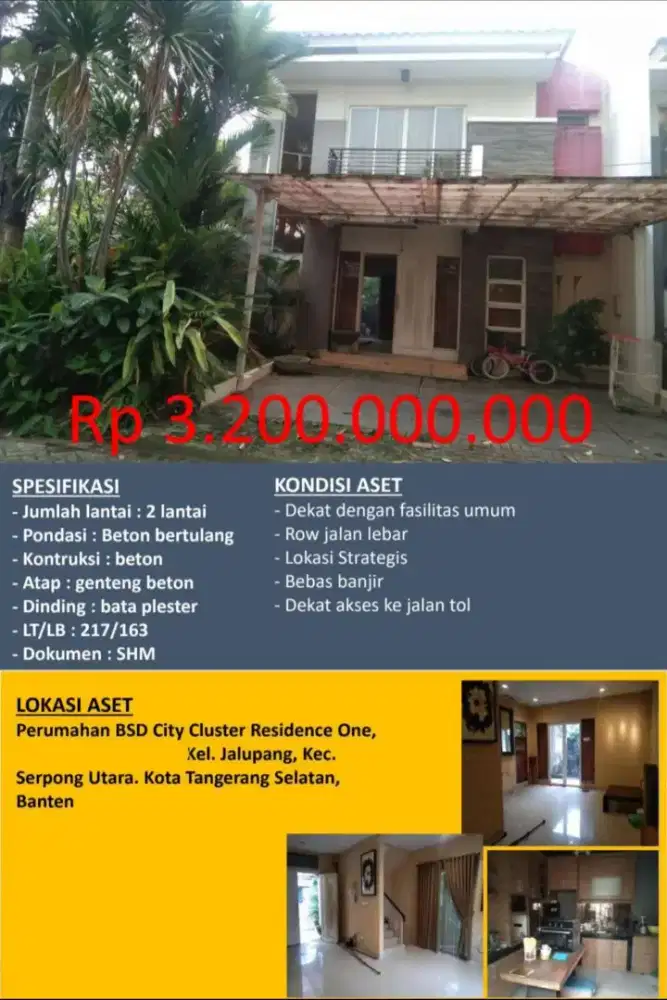 Dijual Rumah BSD Residence One 2 Lantai
