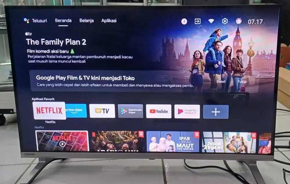 Led smart android toshiba 32inchi framles/bazzeles normal jaya