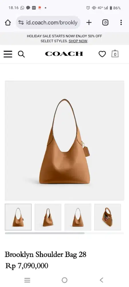 Tas Coach Brooklyn Shoulder Bag 28 Baru