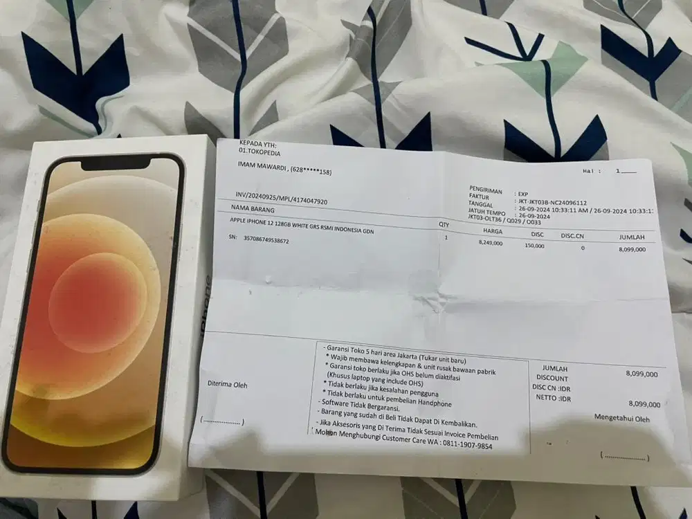 Iphone 12 128gb white garansi resmi