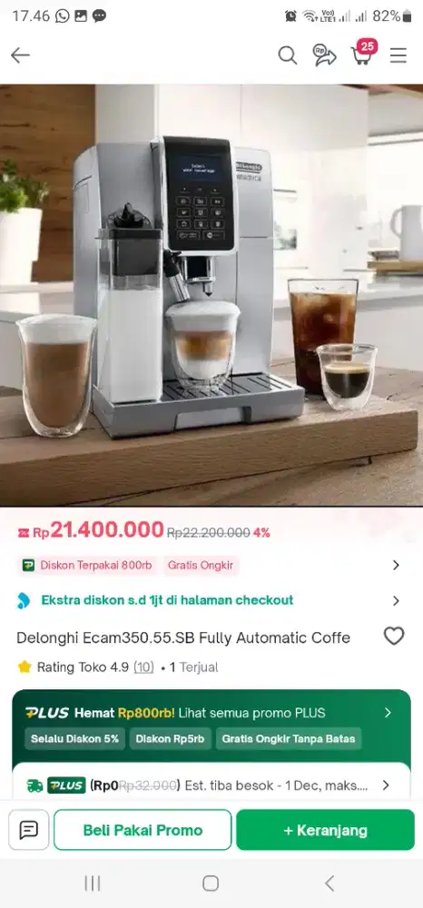 Mesin Kopi Delonghi Dinamica