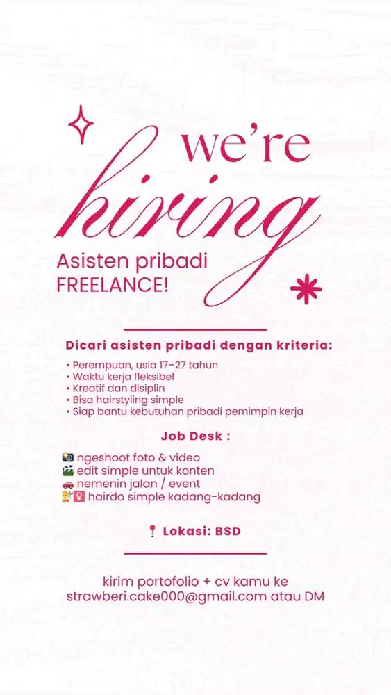 We're hiring personal asisten creator