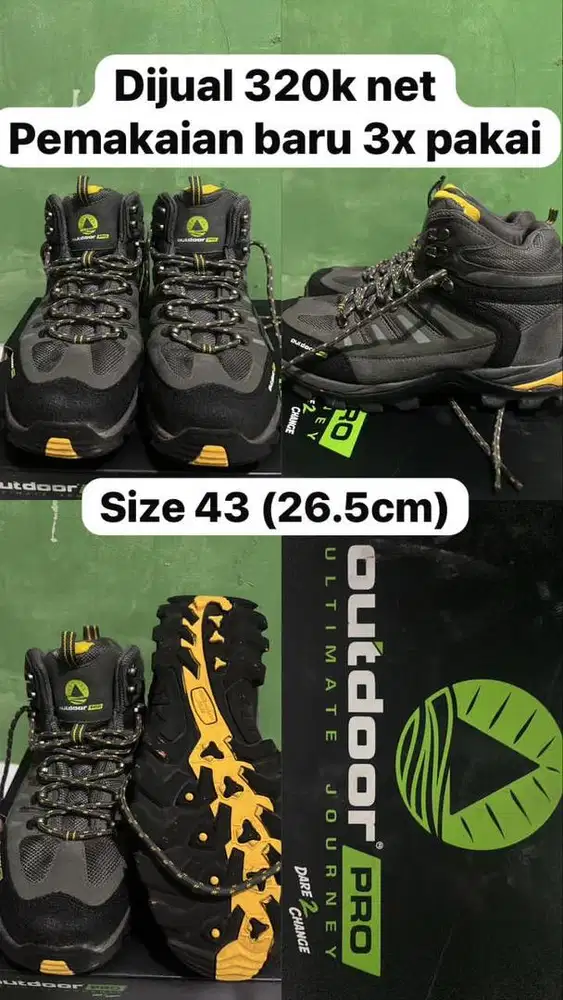 Jual sepatu Gunung Outdoor Pro warna Grey Size 43