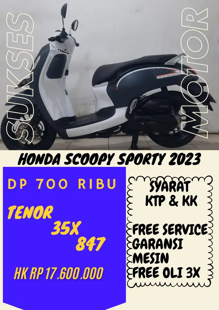 DP MURAH HONDA SCOOPY SPORTY 2023 DP 700 RIBU BISA CASH/KREDIT