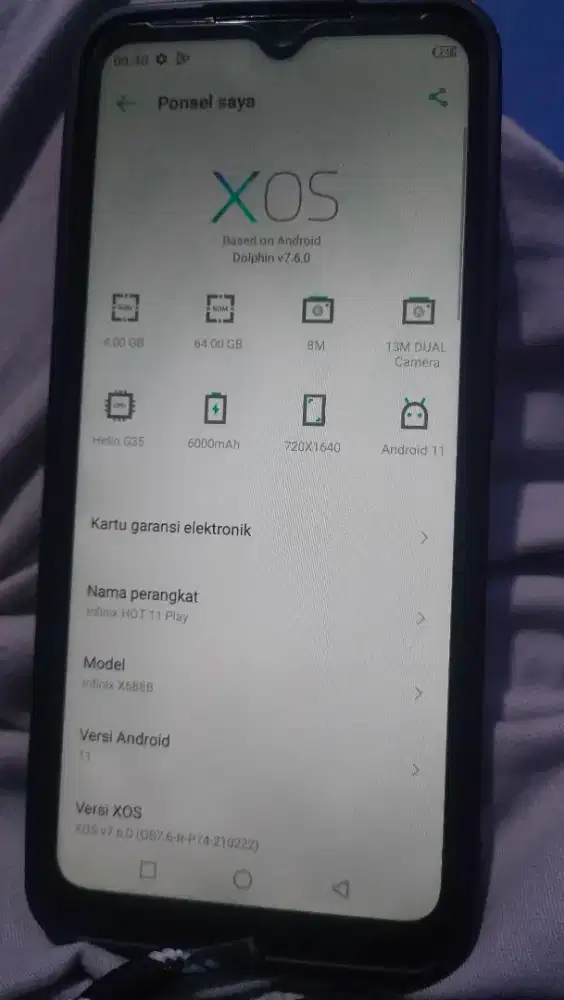 Infinix hot 11 play 4/64 gb. Jual aja