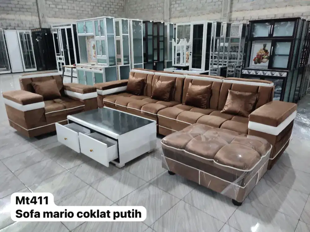 Sofa MARIO Coklat Putih