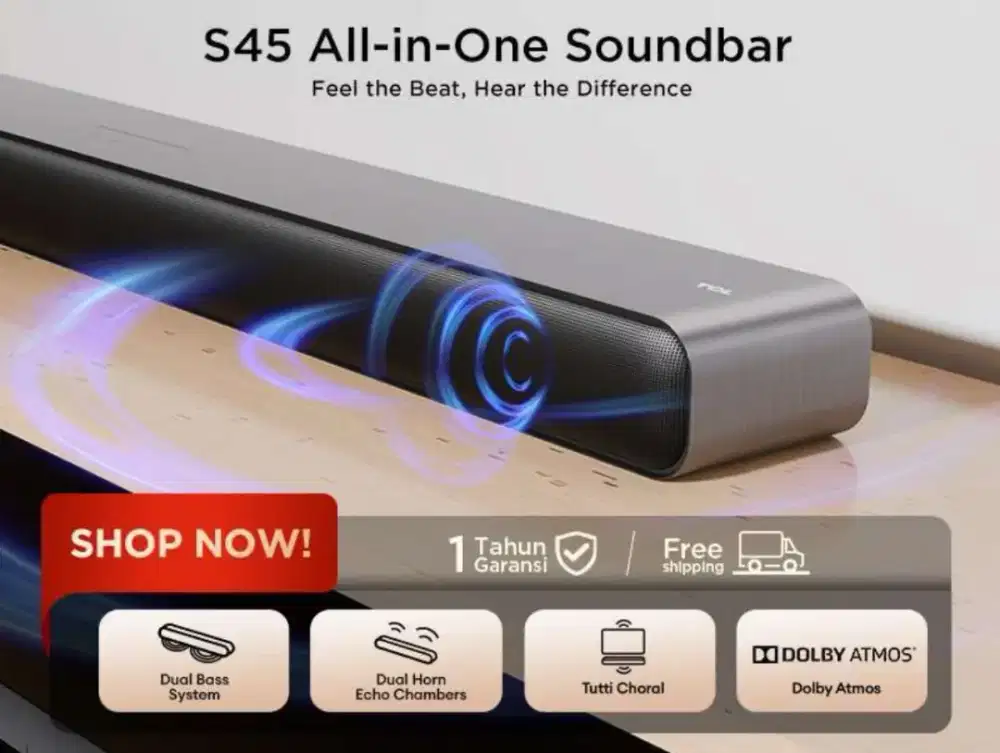 Jual soundbar merk TCL seri S45H kondisi mulus segel garansi resmi
