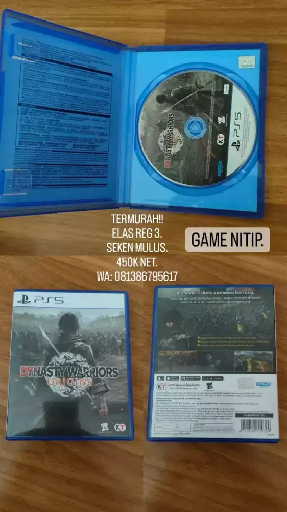 BD/Kaset PS5 DYNASTY WARRIORS: ORIGINS Seken Fullset Mulus