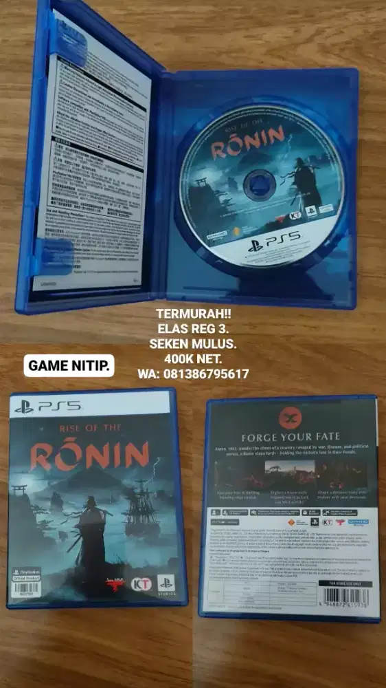 BD/Kaset PS5 RISE OF RONIN Seken Fullset Mulus