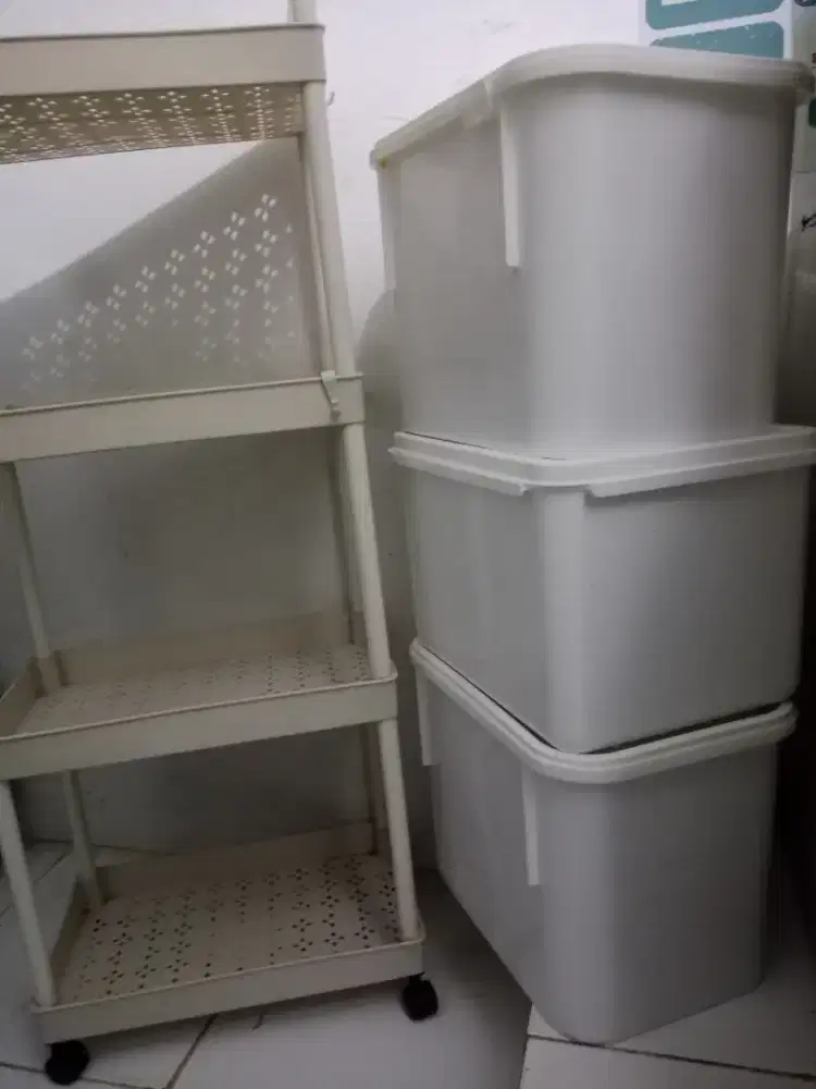 Rak plastik kecil & Box ( sepaket