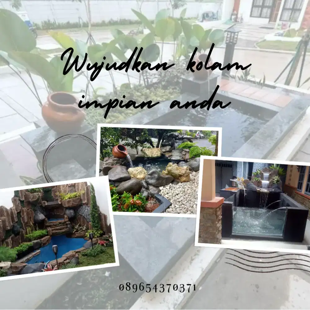 Pembuatan kolam minimalis dan relif