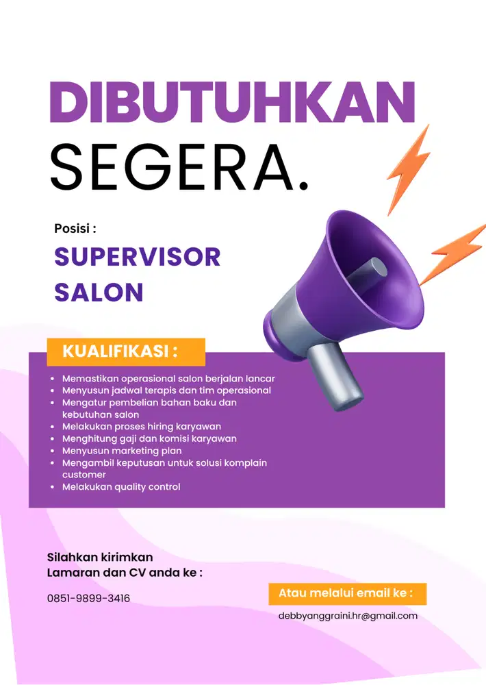 LOKER SUPERVISOR SALON