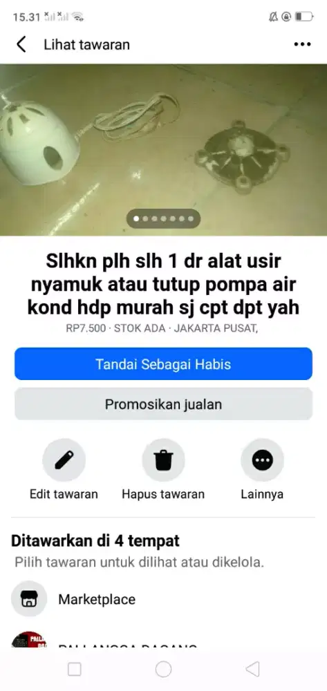 Slhkn plh slh 1 dr tutup mesin pompa air atau sblh nya kond bgs murah