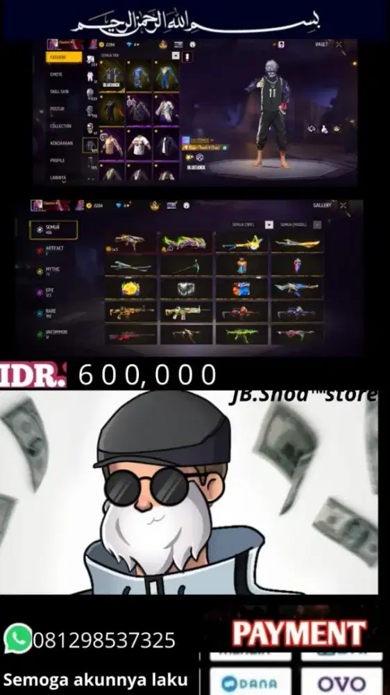 Akun free fire SG matel terompet