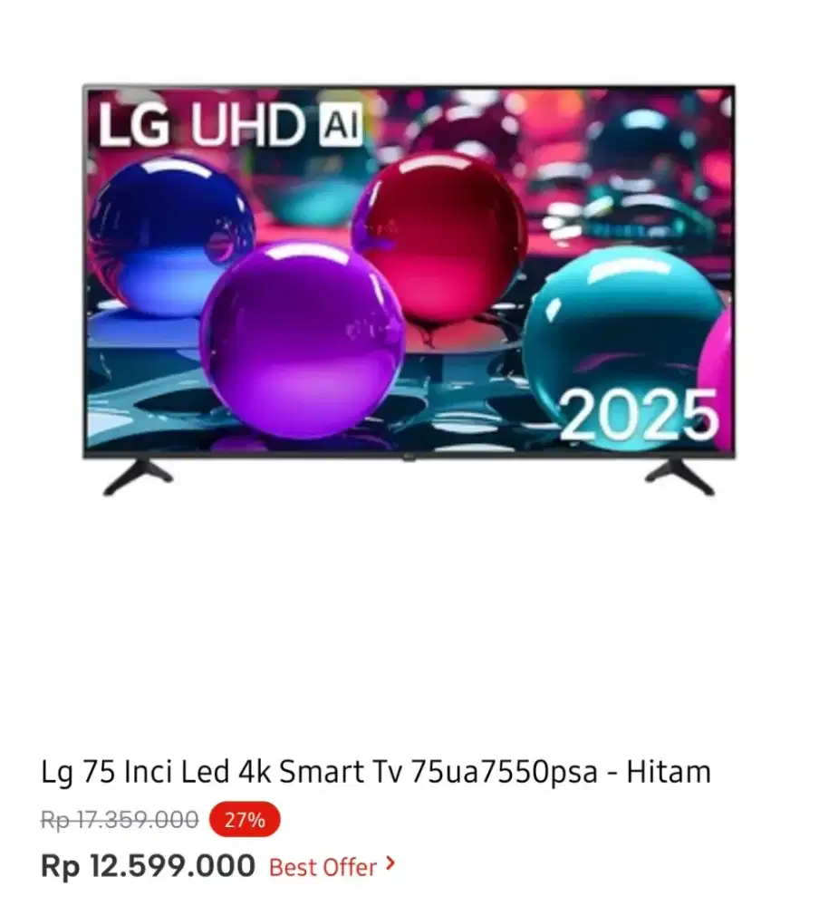 LG SMART TV 4K 75 INCI