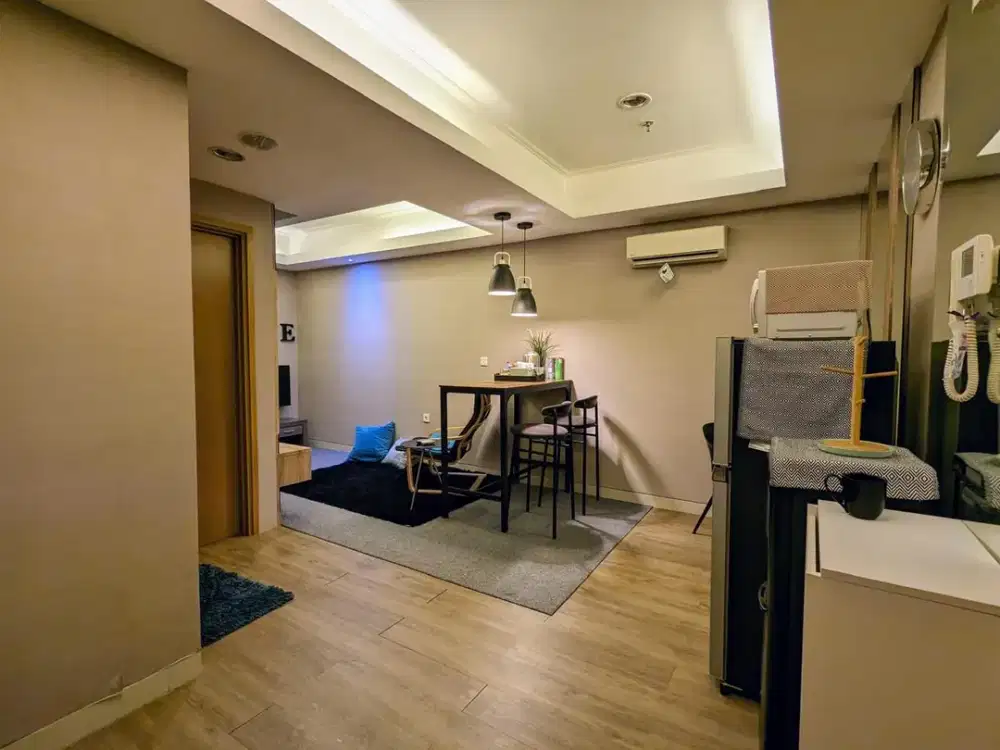 Dijual apartemen The Mansion Bougenville 2BR jadi 1 furnished harga dibawah pasaran
