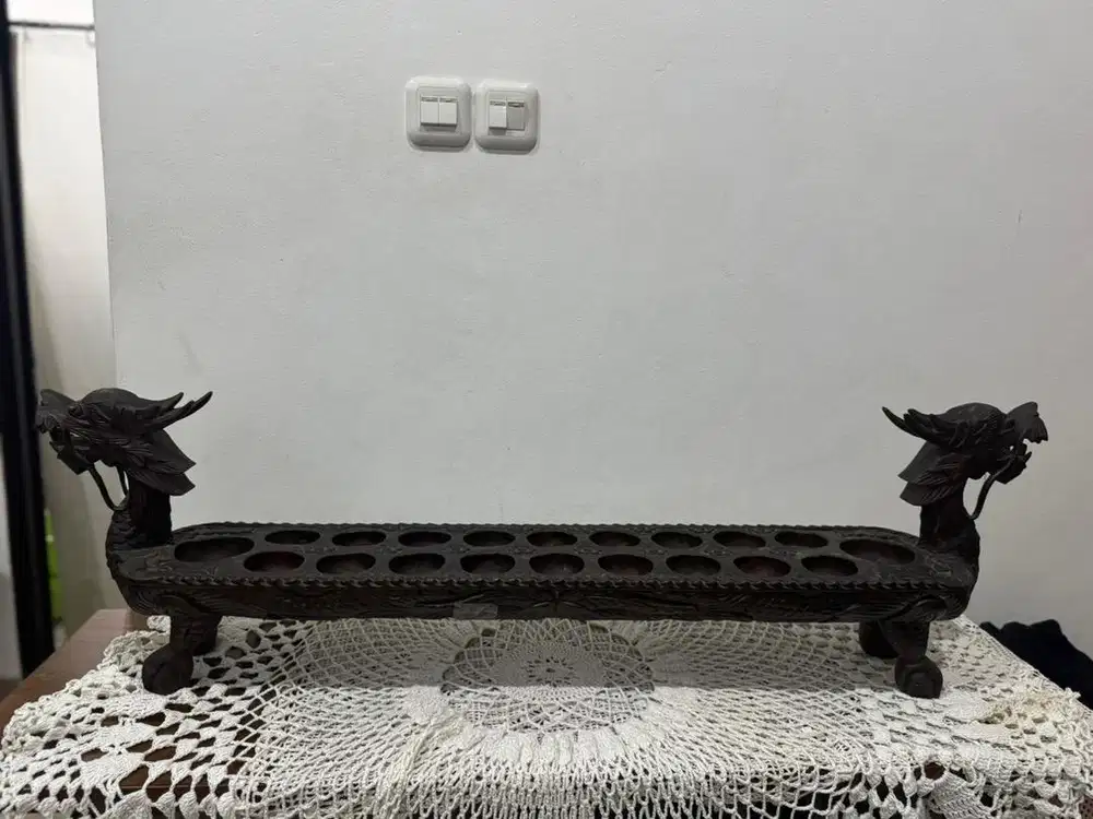 Dakon Naga Super 9 lubang kayu jati tua