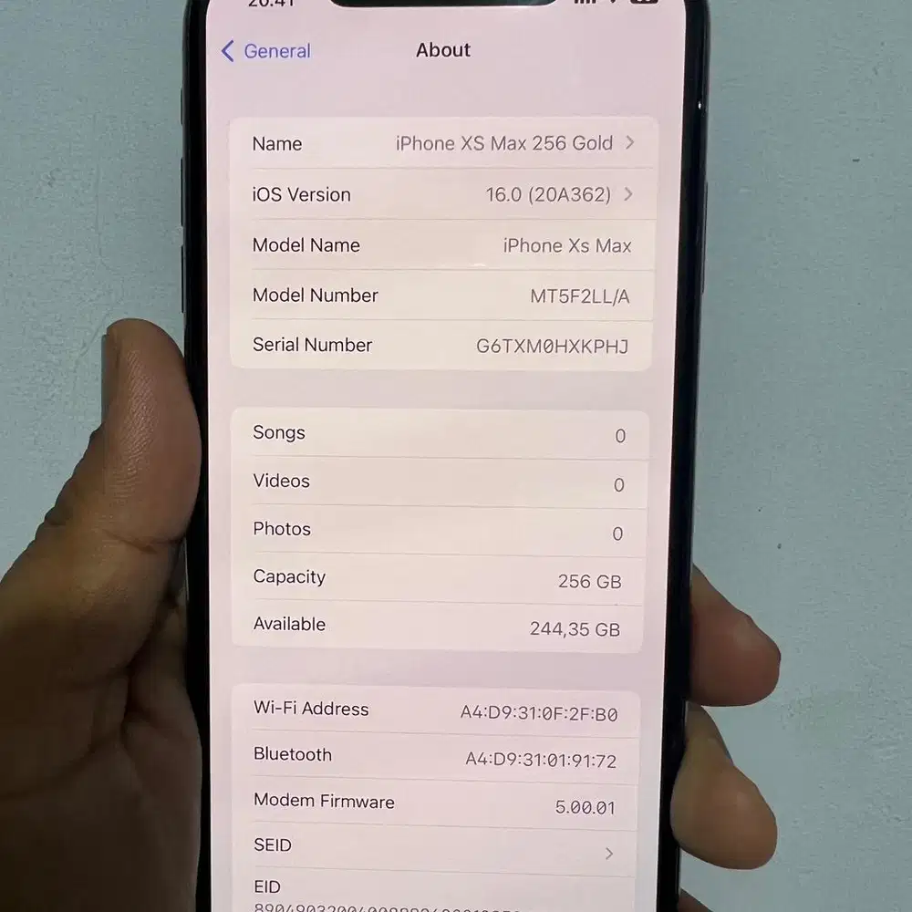 Iphone XS Max 256 Gold ios 16