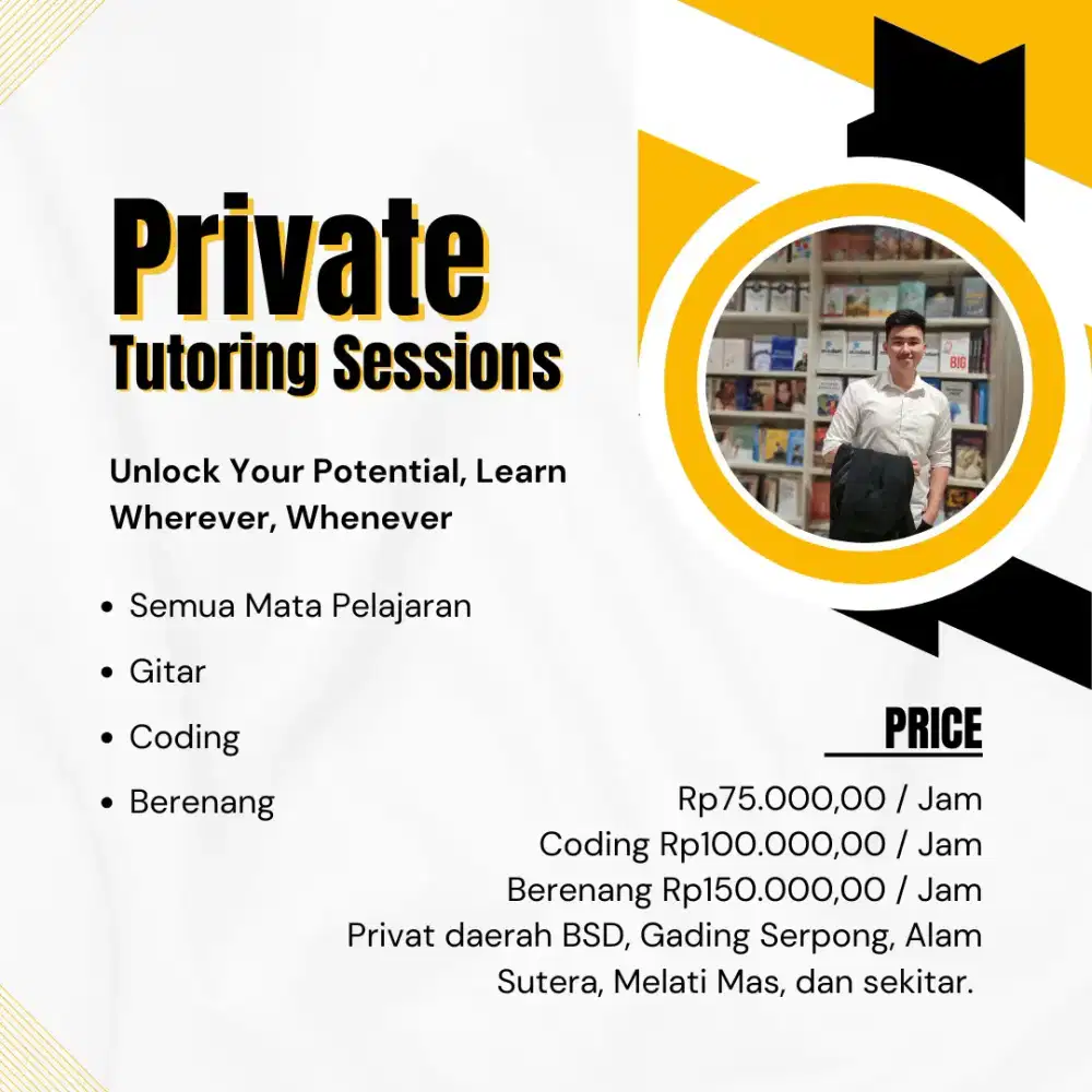 Les Privat Matematika, Gitar, Coding, dan Renang untuk Semua Usia