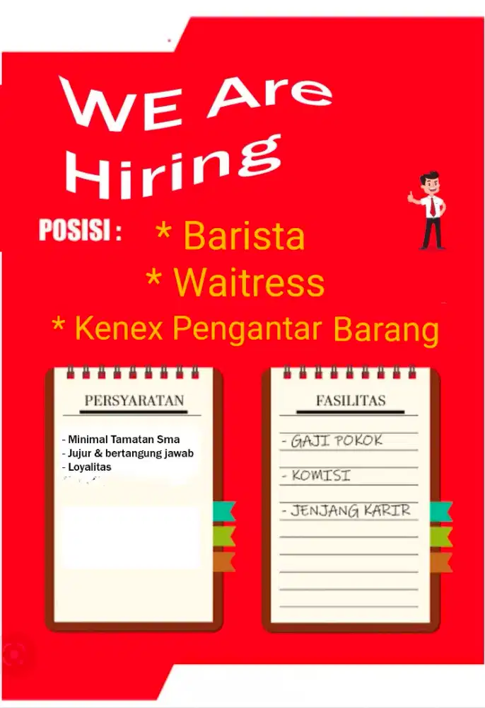 LOWONGAN KERJA Barista, Waitress, Kenex