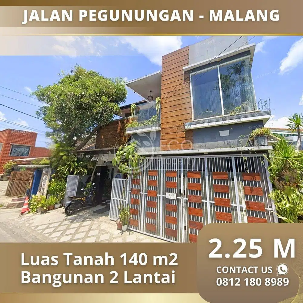 Bangunan 2 Lantai Area Jalan Pegunungan Kota Malang