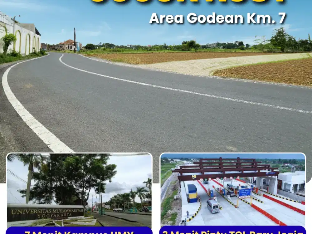 Dekat Kampus UMY, Tanah Jogja Tepi Jalan Raya Godean