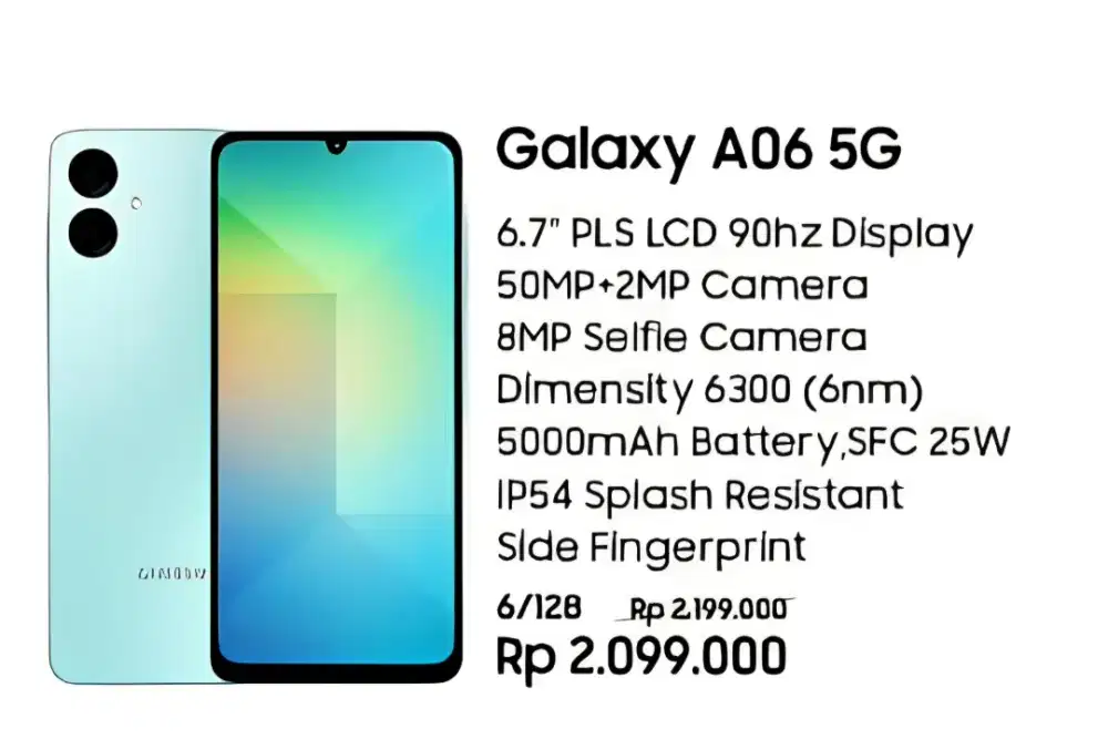 Samsung A06 5G 6/128gb garansi resmi, ash n kredit