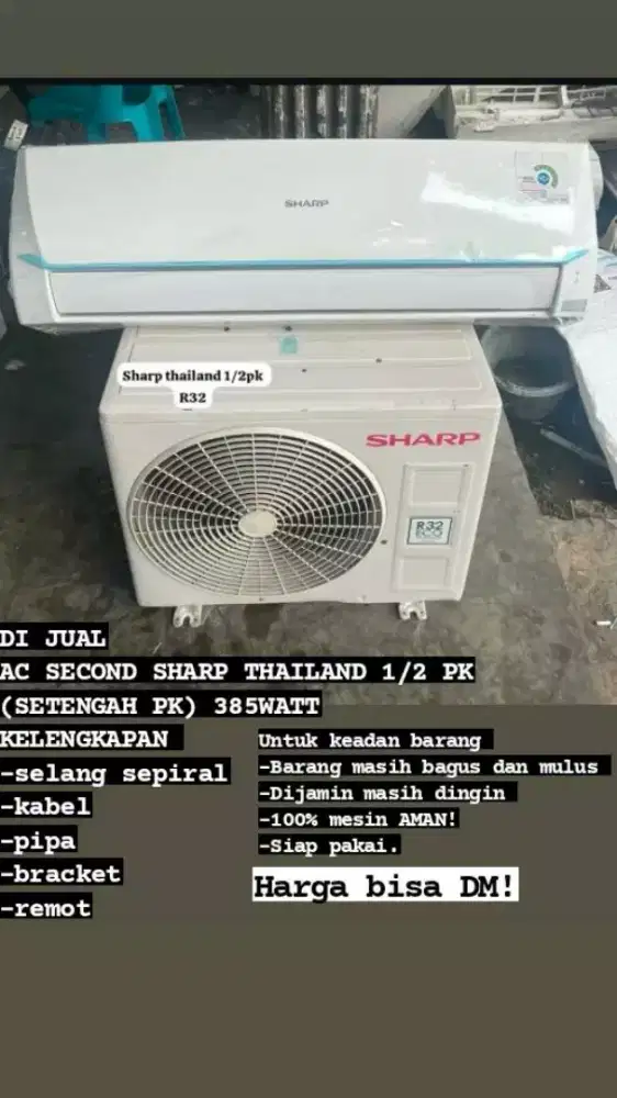 JUAL AC SHARP SECOND