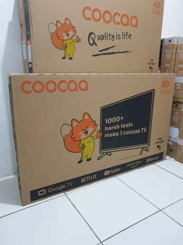 COOCAA GoogleTV 50 inch 4K UHD. 100% Gres pabrik, bisa Cod + Setting