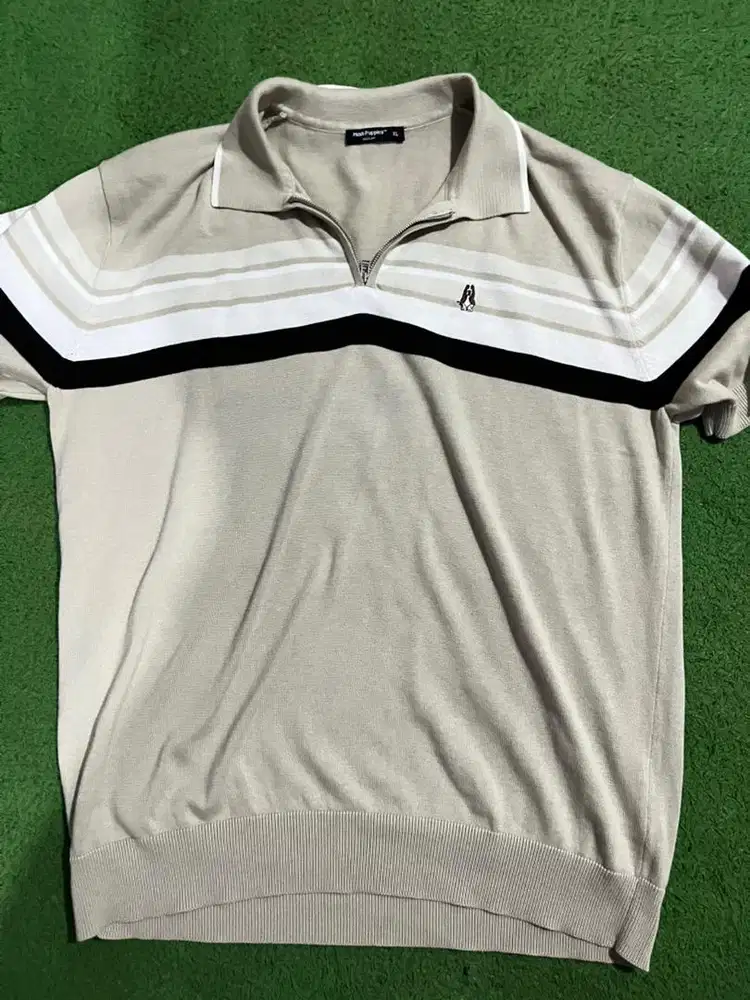 (Baru) - Polo Shirt Knit Half Zip Hush Puppies - (Size XL)