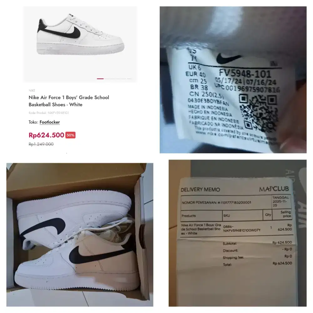 Nike Air Force 1 Boys' Grade School Basketball Shoes- White