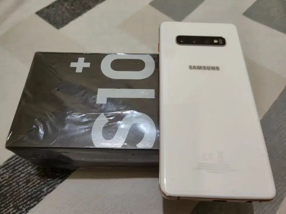 Samsung S10+ 8/512 Ceramic White Fullset Ori Bawaan Muluss Nyess
