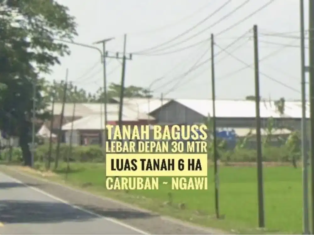 [Ba], Tanah Industri LD 30 mtr, NOL Jalan Raya Propinsi, dekat Exit TOL Caruban MADIUN, Mantapp