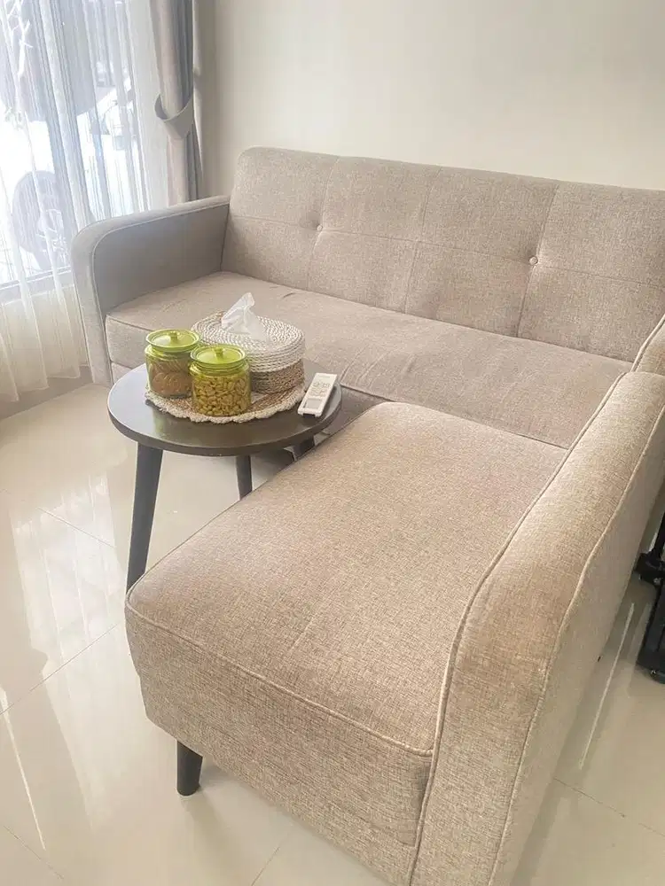 SOFA MURAH bentuk L + Meja