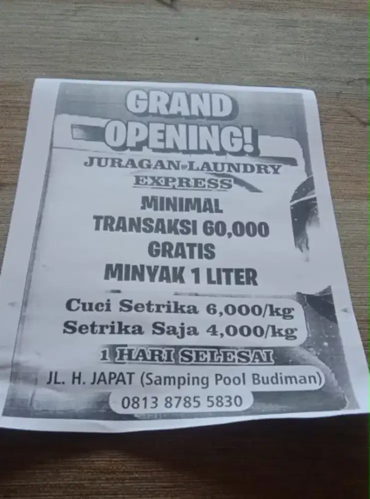 Grand opening laundry