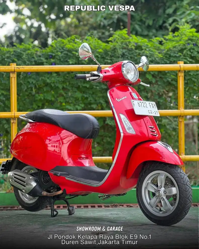 Jual cepat Piaggio Vespa Primavera IGET 150 TAHUN 2016 warna Merah.