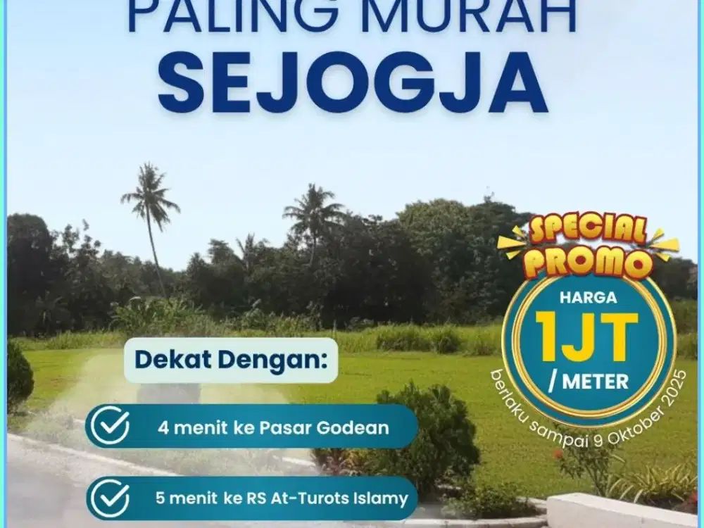 INVESTASI TANAH MURAH YOGYAKARTA DEKAT PASAR GODEAN MANGKU JALAN ASPAL