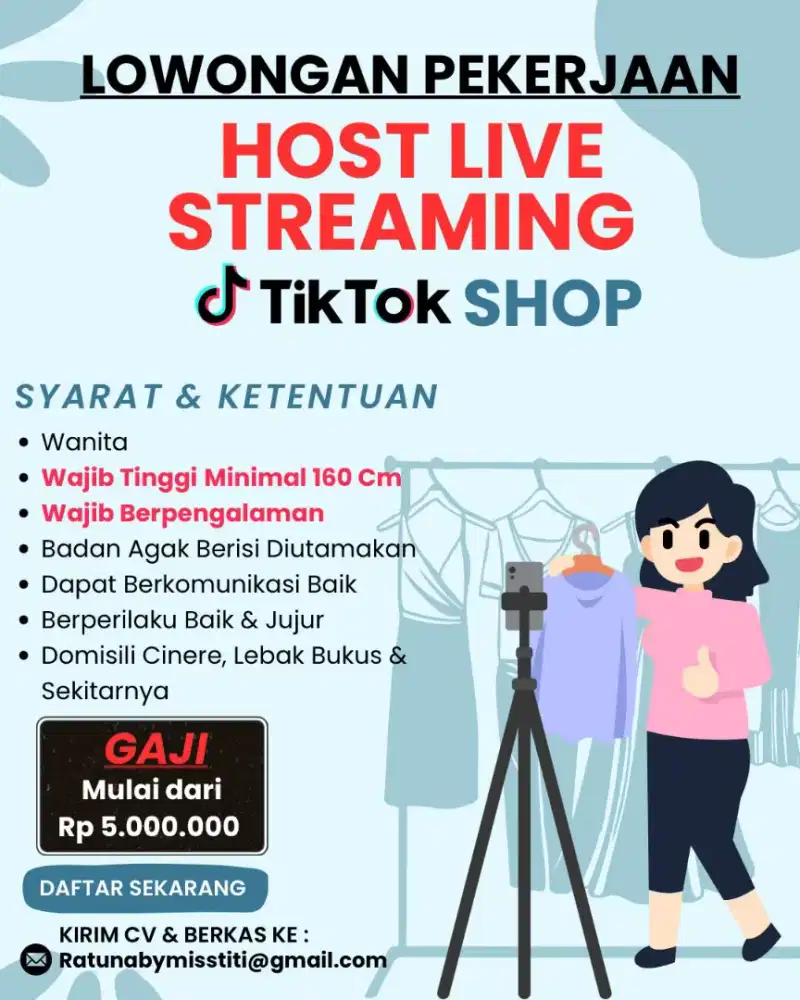 Host Live streaming TikTok Shop
