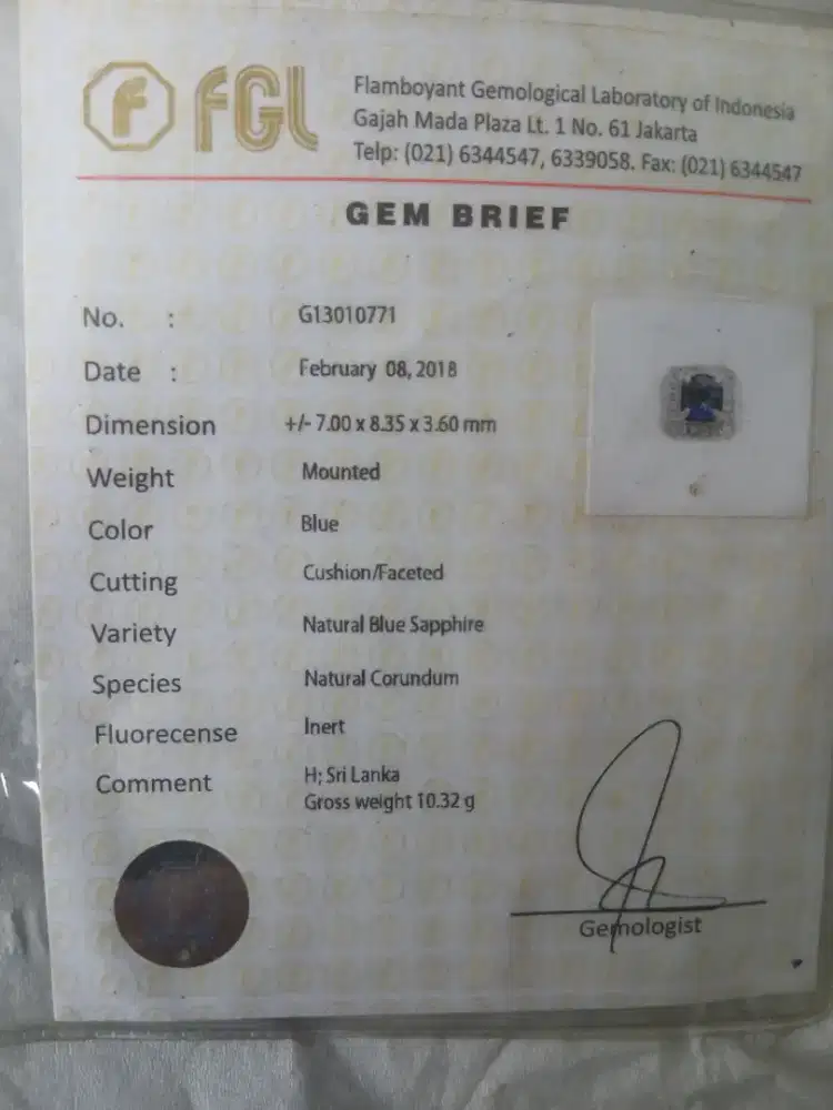 Jual rugi cincin blue safir cylon