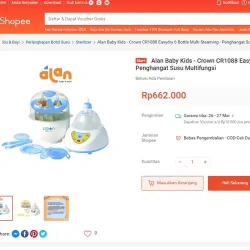 Alat Steril alat makan dan botol bayi