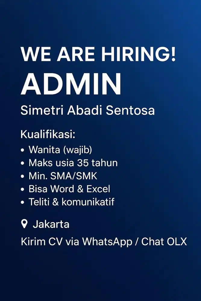 Lowongan Pekerjaan Admin