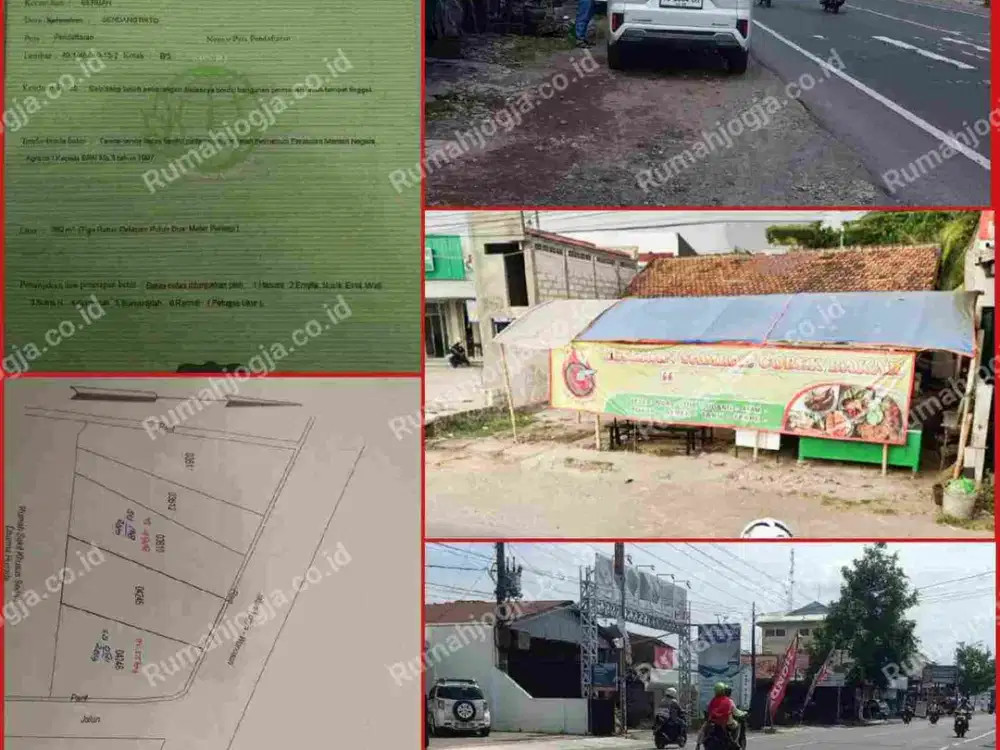 tanah pinggir jalan raya Wonosari daerah Berbah cocok untuk usaha