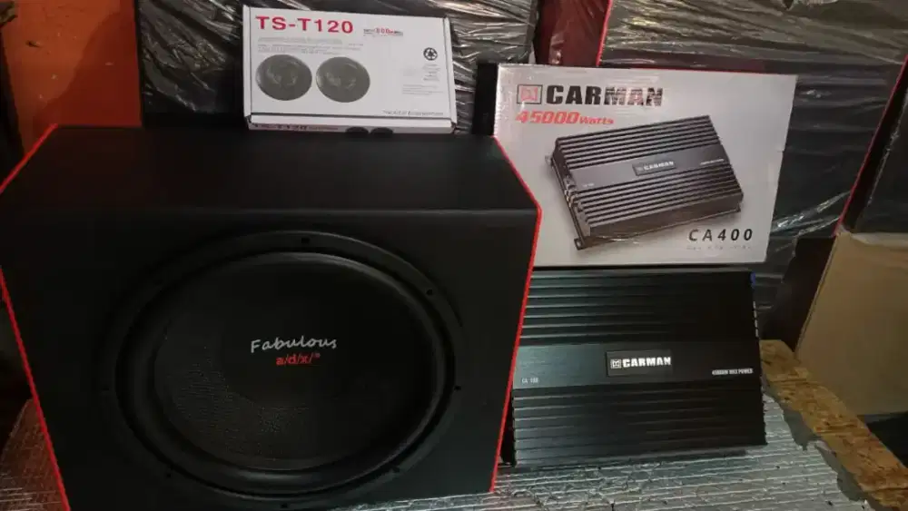 Paket audio mobil harga murmer bass mantap