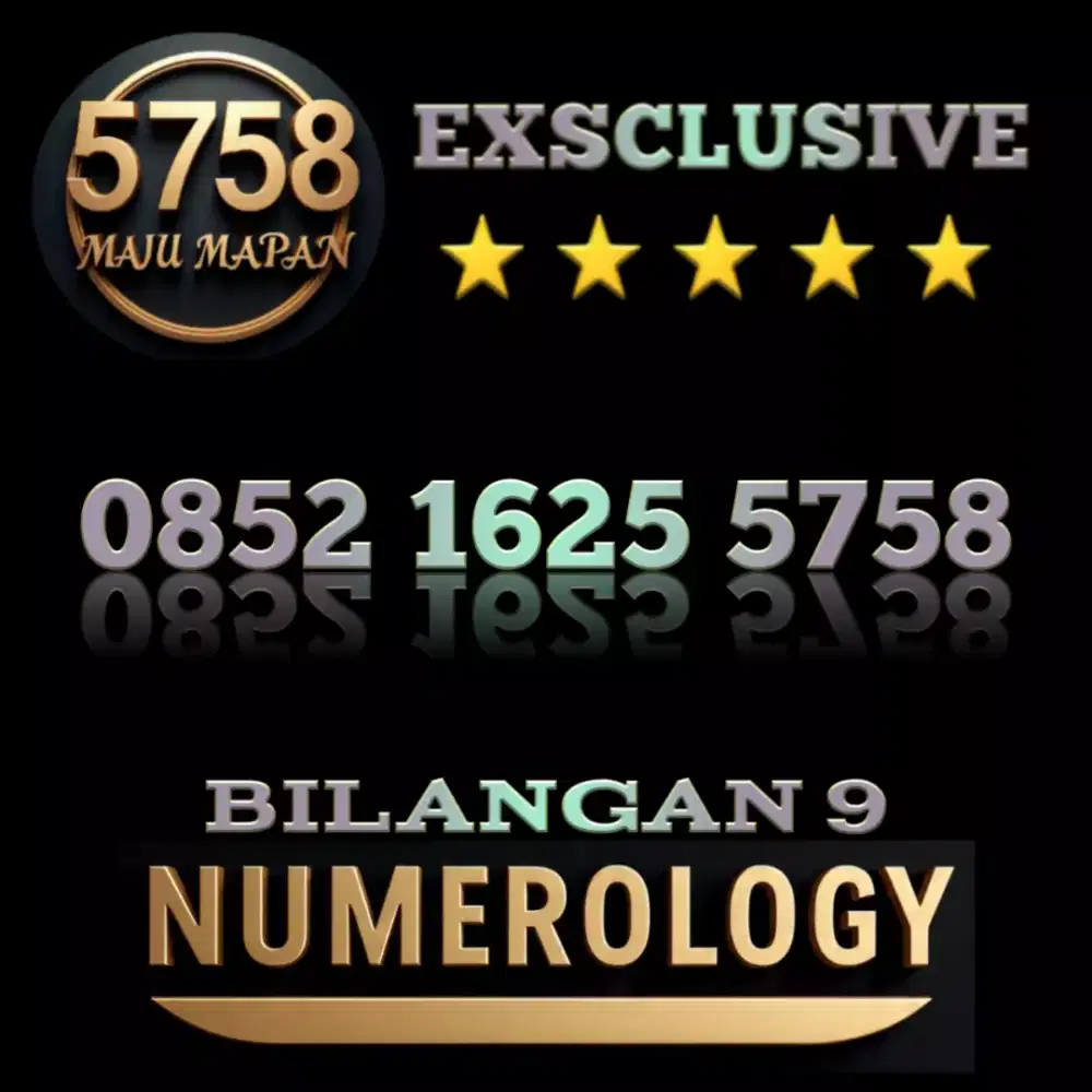 Nomor Cantik Premium Varian Angka Double Hoki 5758 Dan Numerology 9